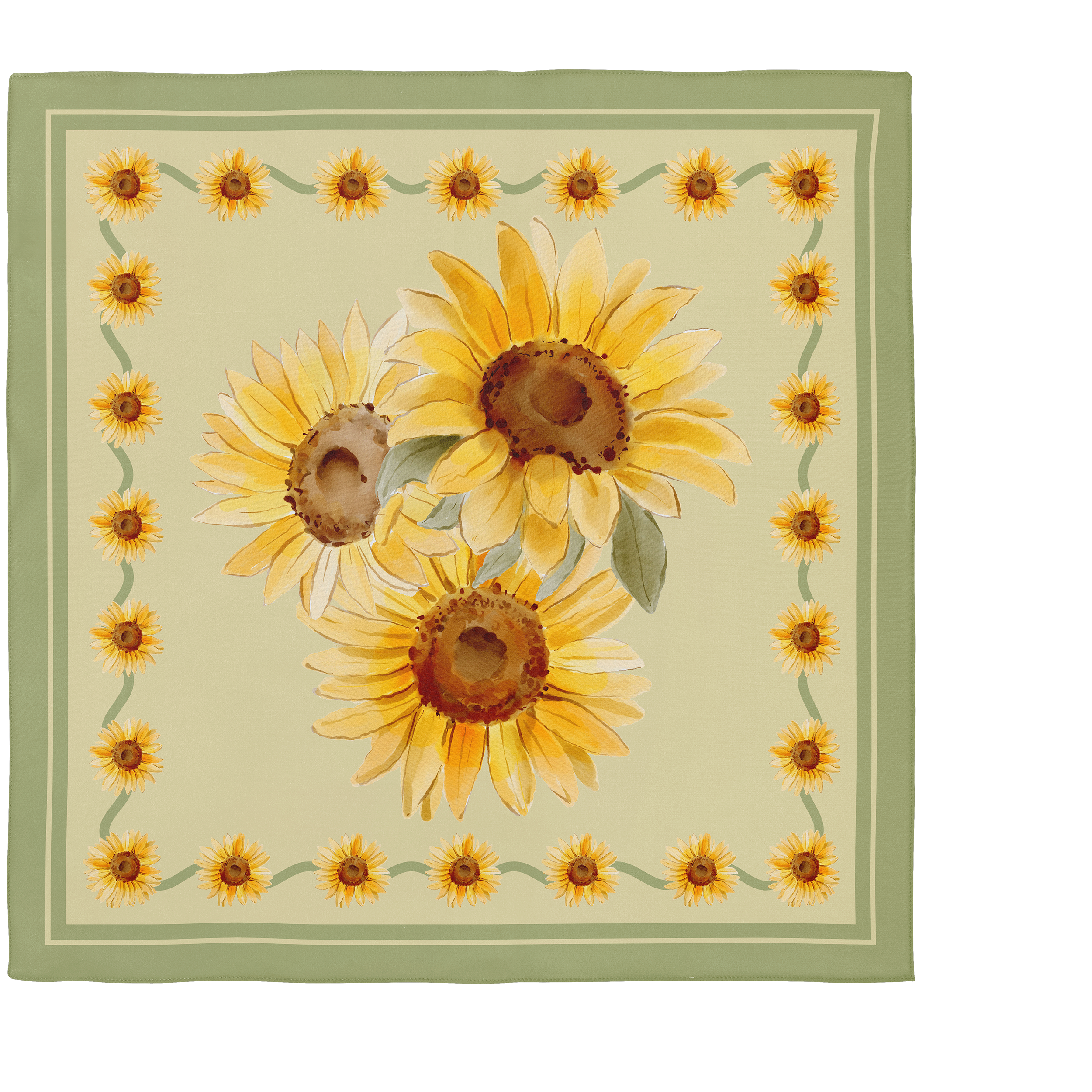 Golden Sunflowers Silk Scarf 90