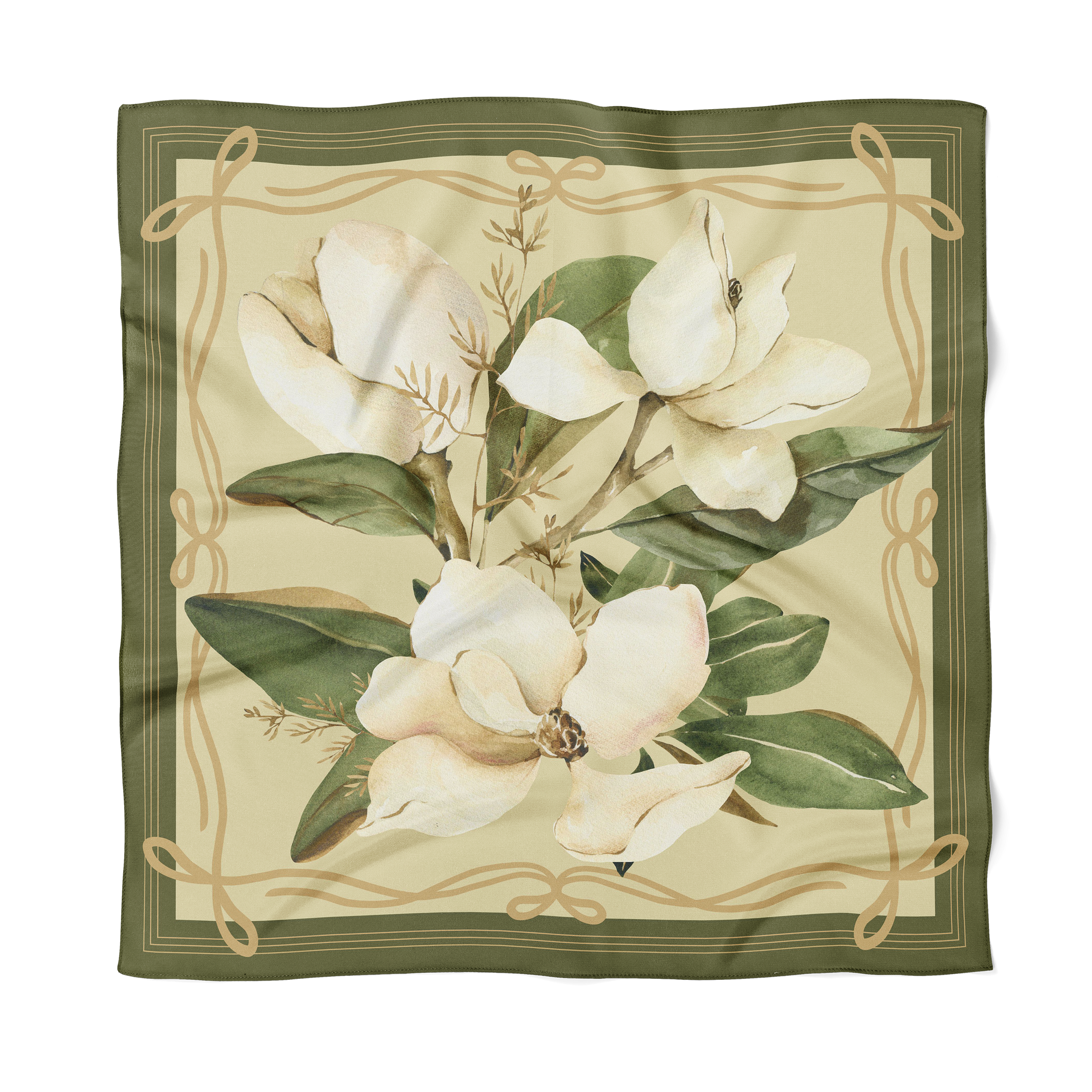 Magnolia Bloom Silk Scarf 90