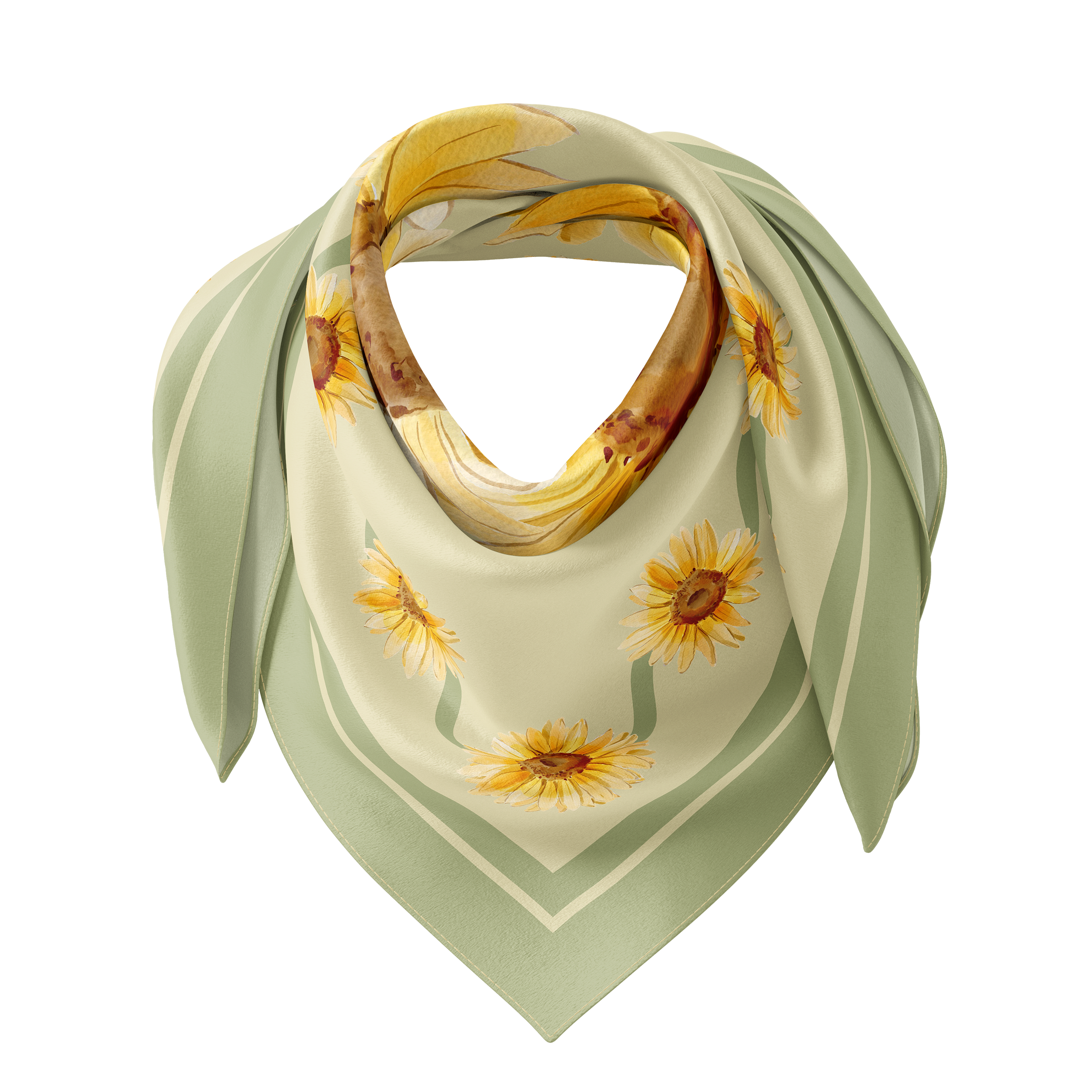 Golden Sunflowers Silk Scarf 90