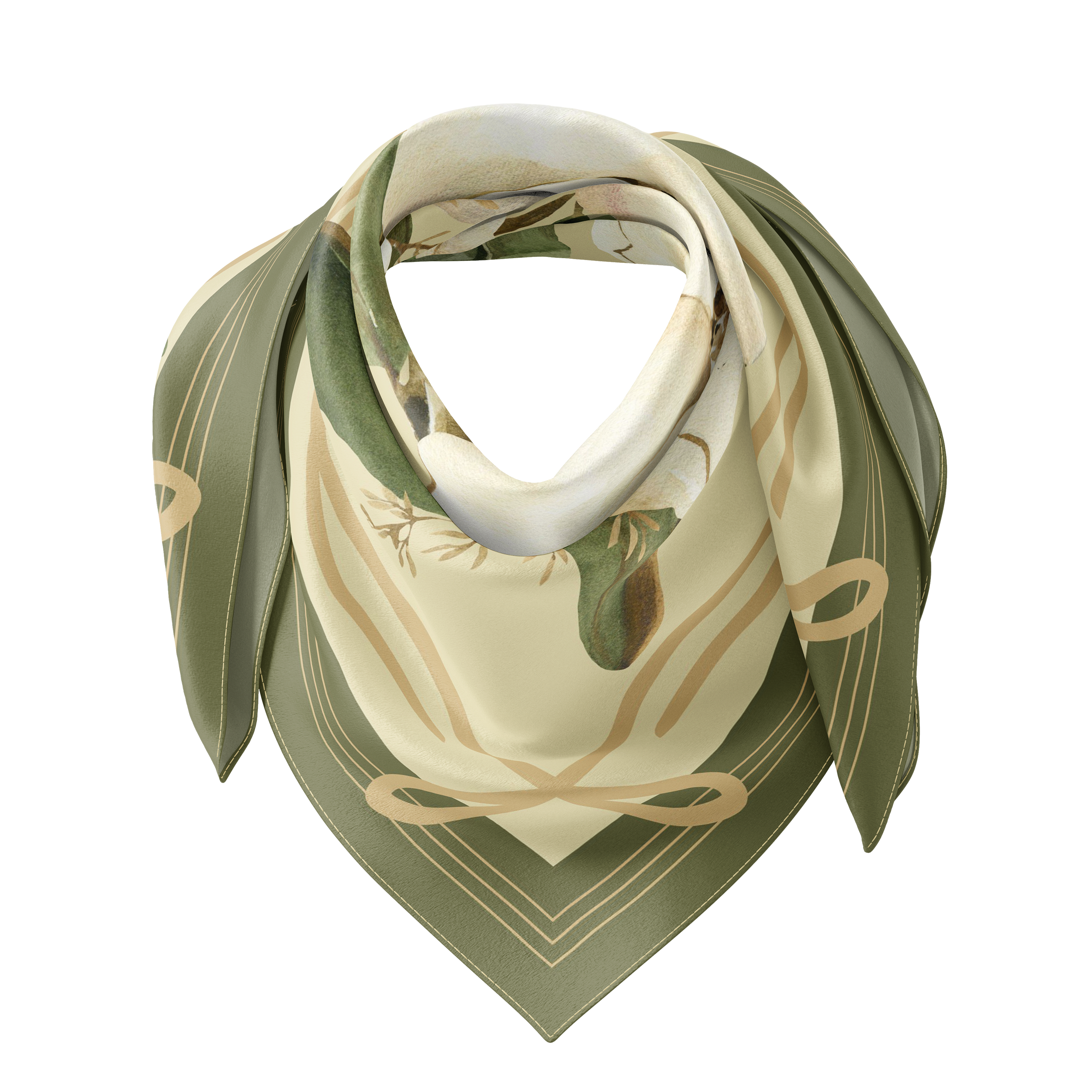 Magnolia Bloom Silk Scarf 90