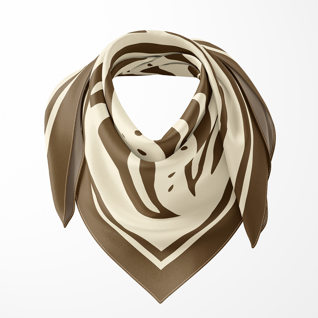 Abstract Leaf Flow Silk Scarf 90