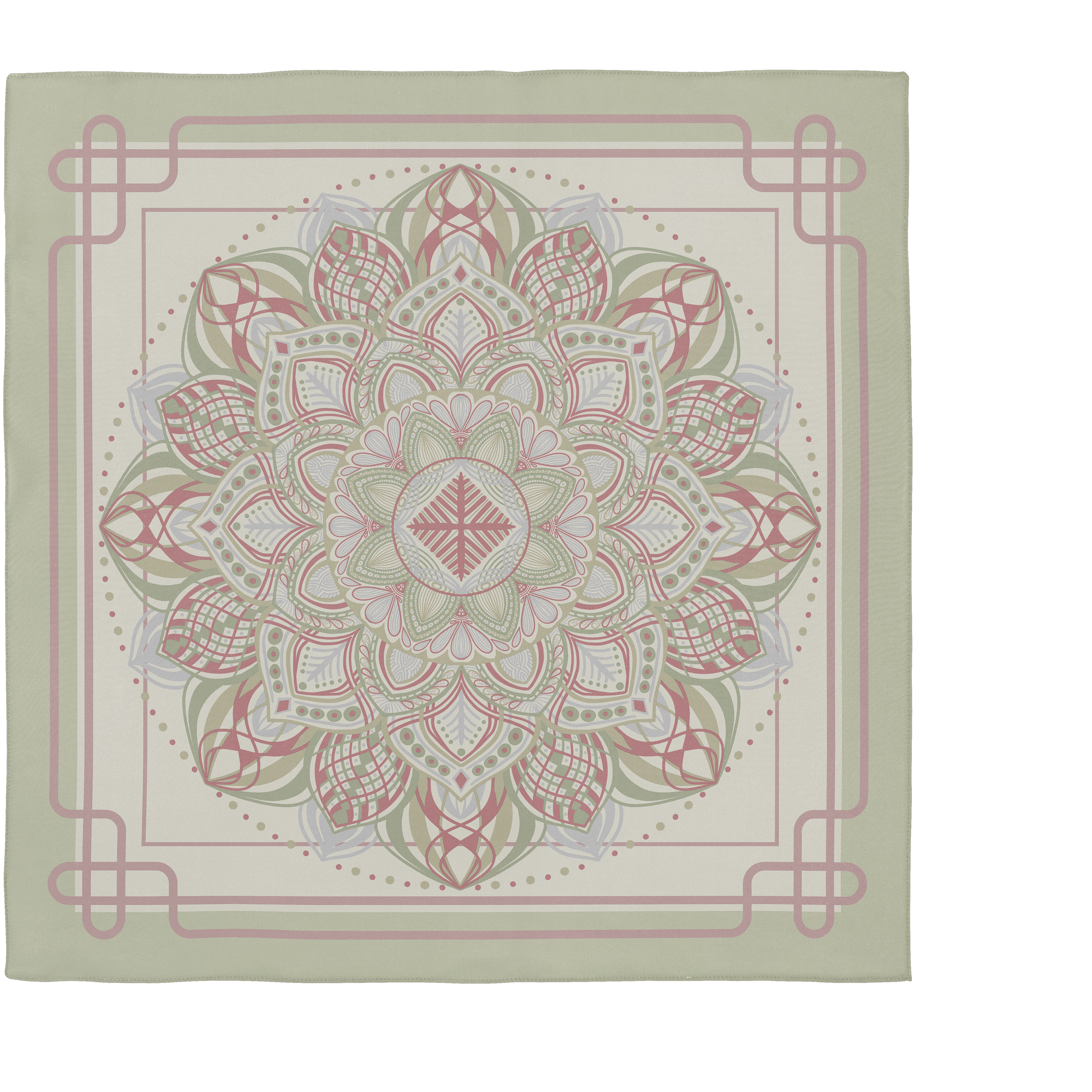 Pastel Mandala – Bohemian Silk Scarf 90