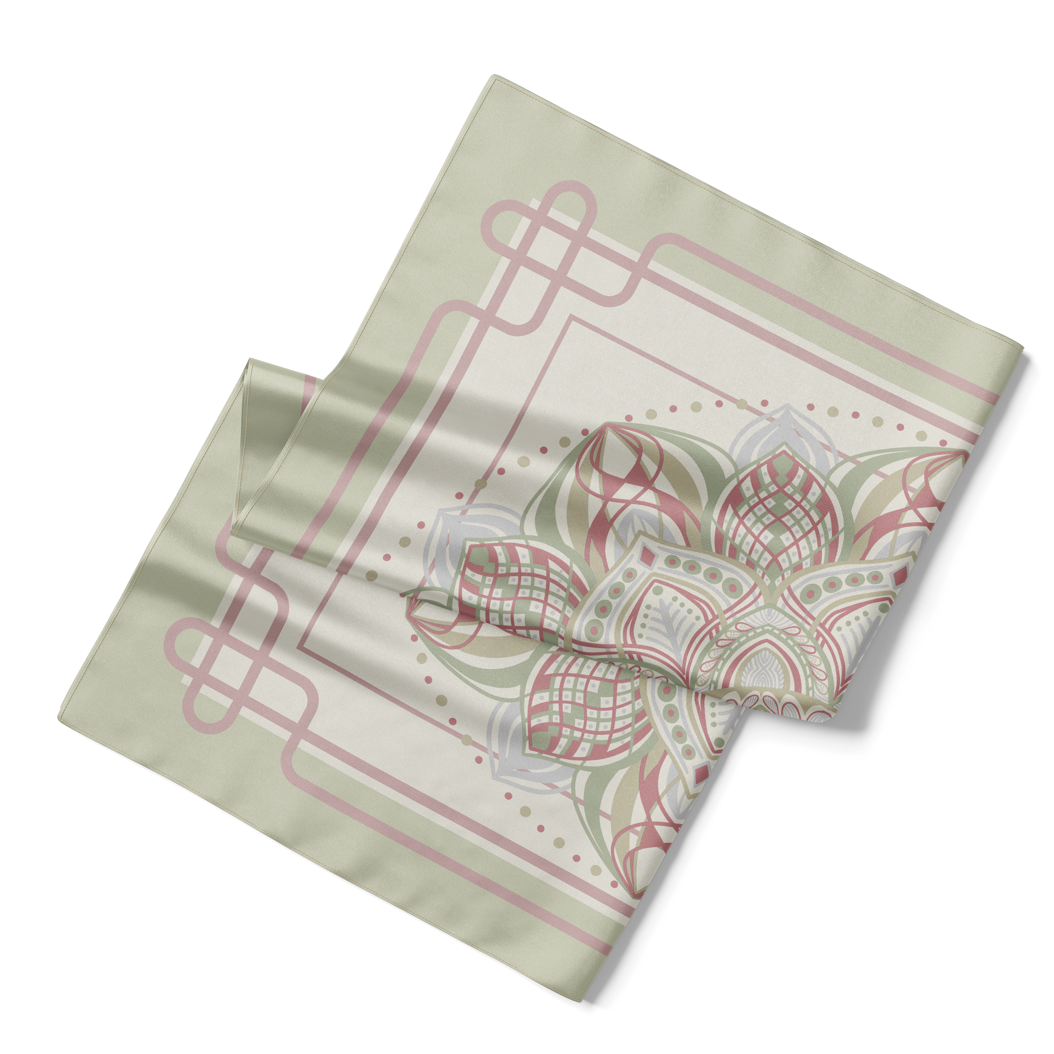 Pastel Mandala – Bohemian Silk Scarf 90