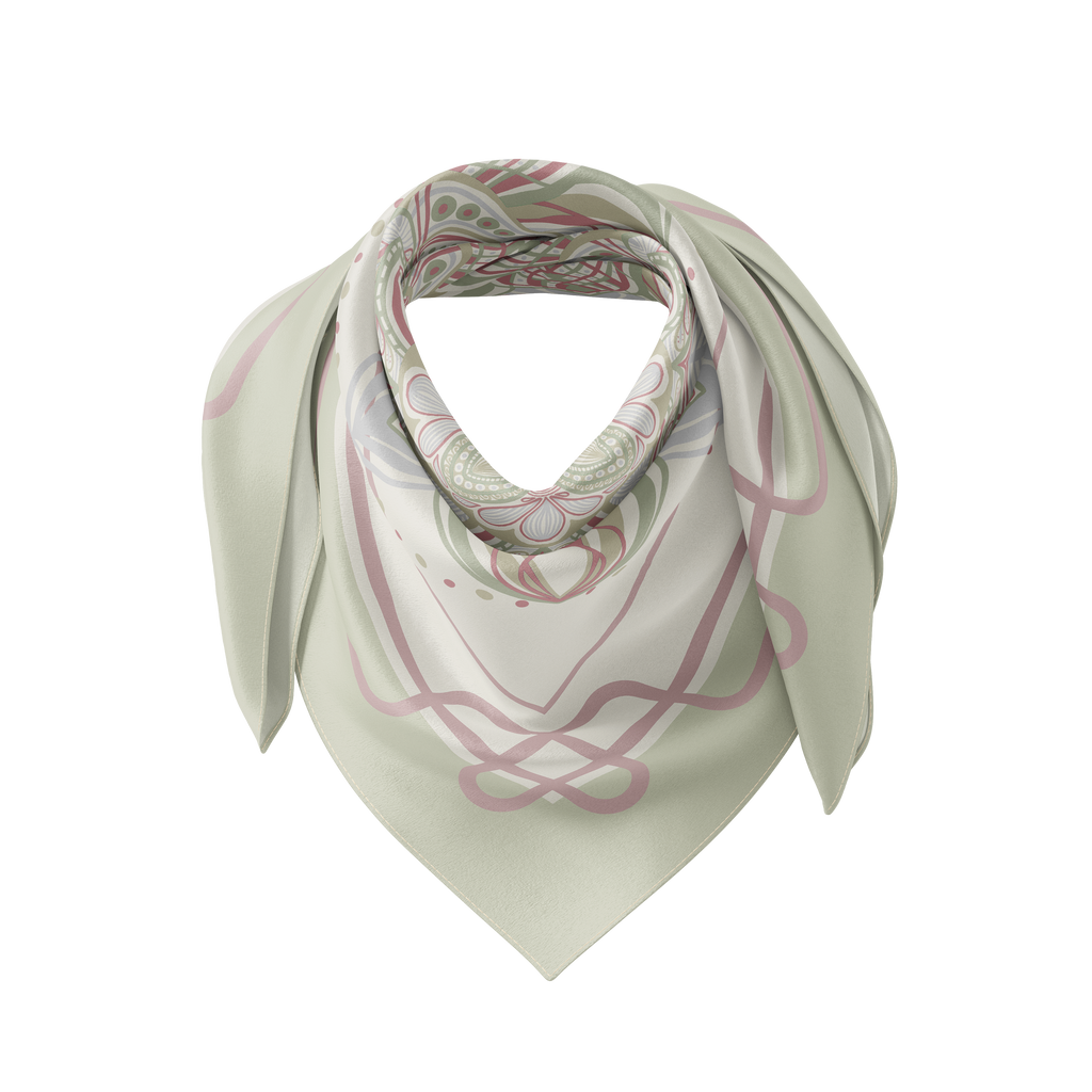 Pastel Mandala – Bohemian Silk Scarf 90