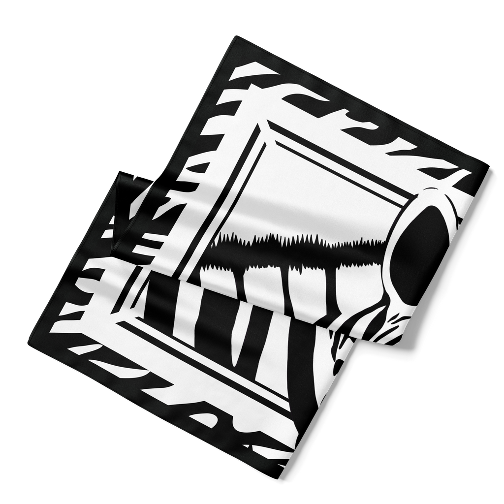 Zebra Head – White and Black Silk Scarf 90
