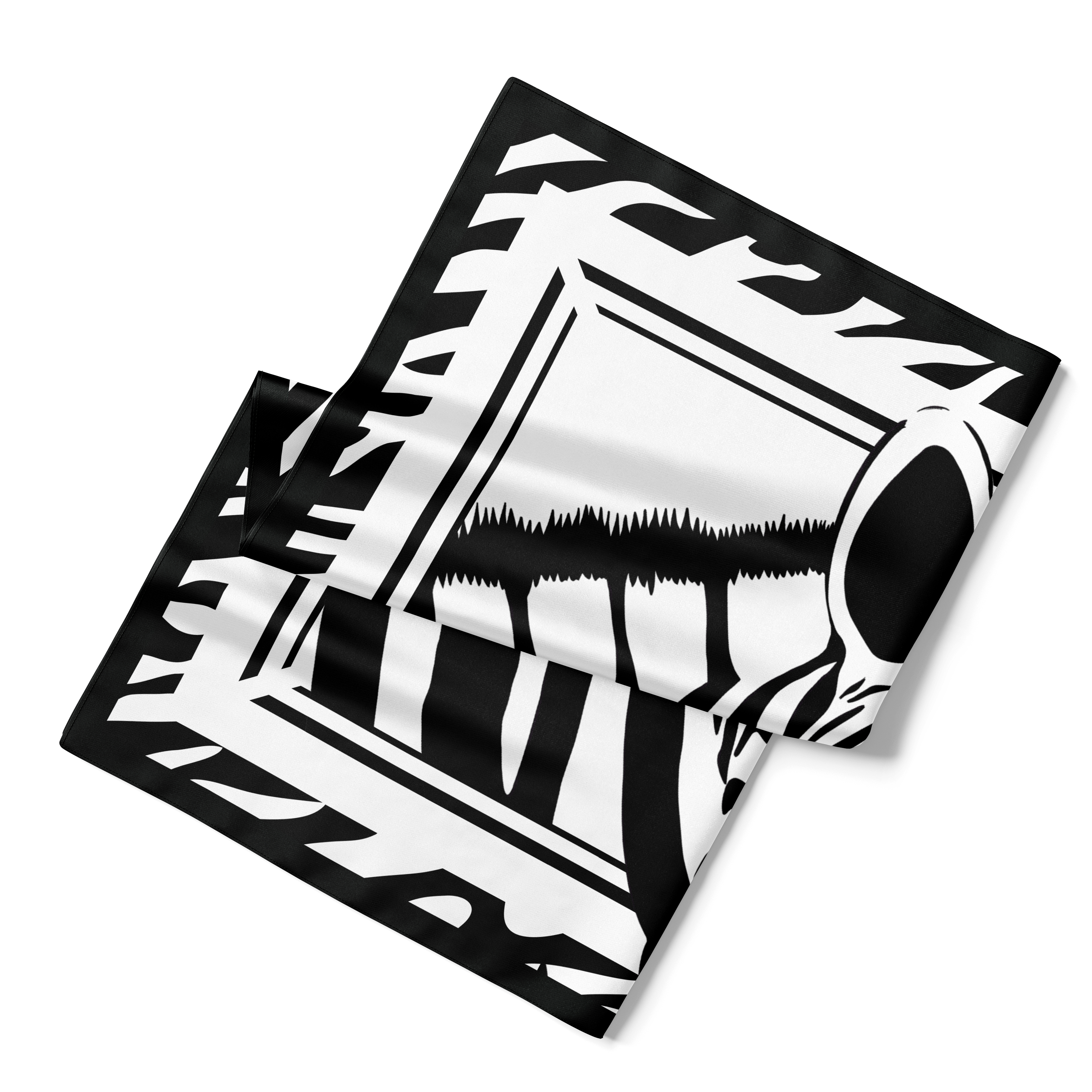Zebra Head – White and Black Silk Scarf 90